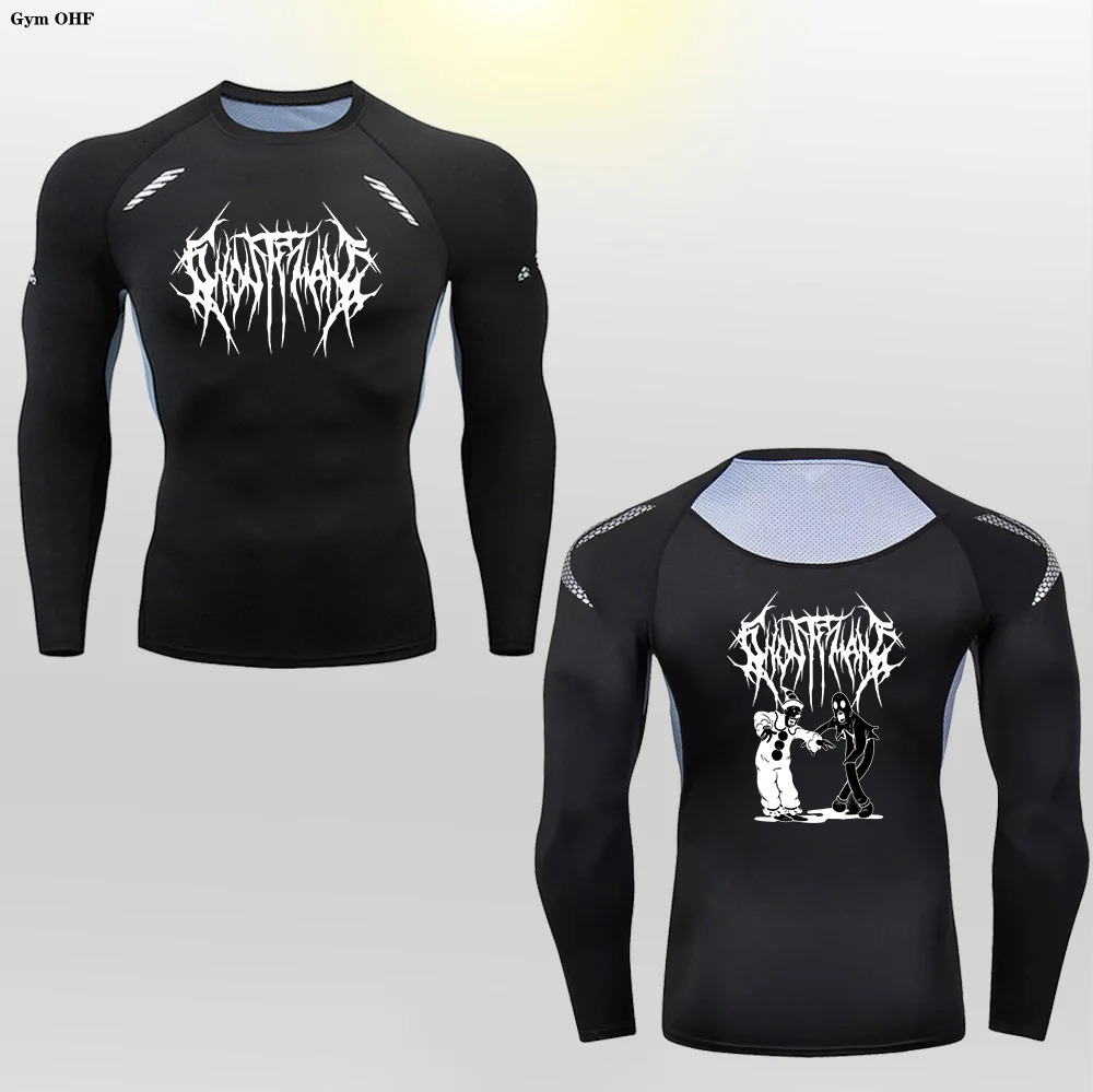 Y2K Men Bodybuilding Sport T-Shirt Quick Dry Running Shirt Long Sleeve Compression Tops Gym T Shirt Men Fitness Tight Rashgard 240409