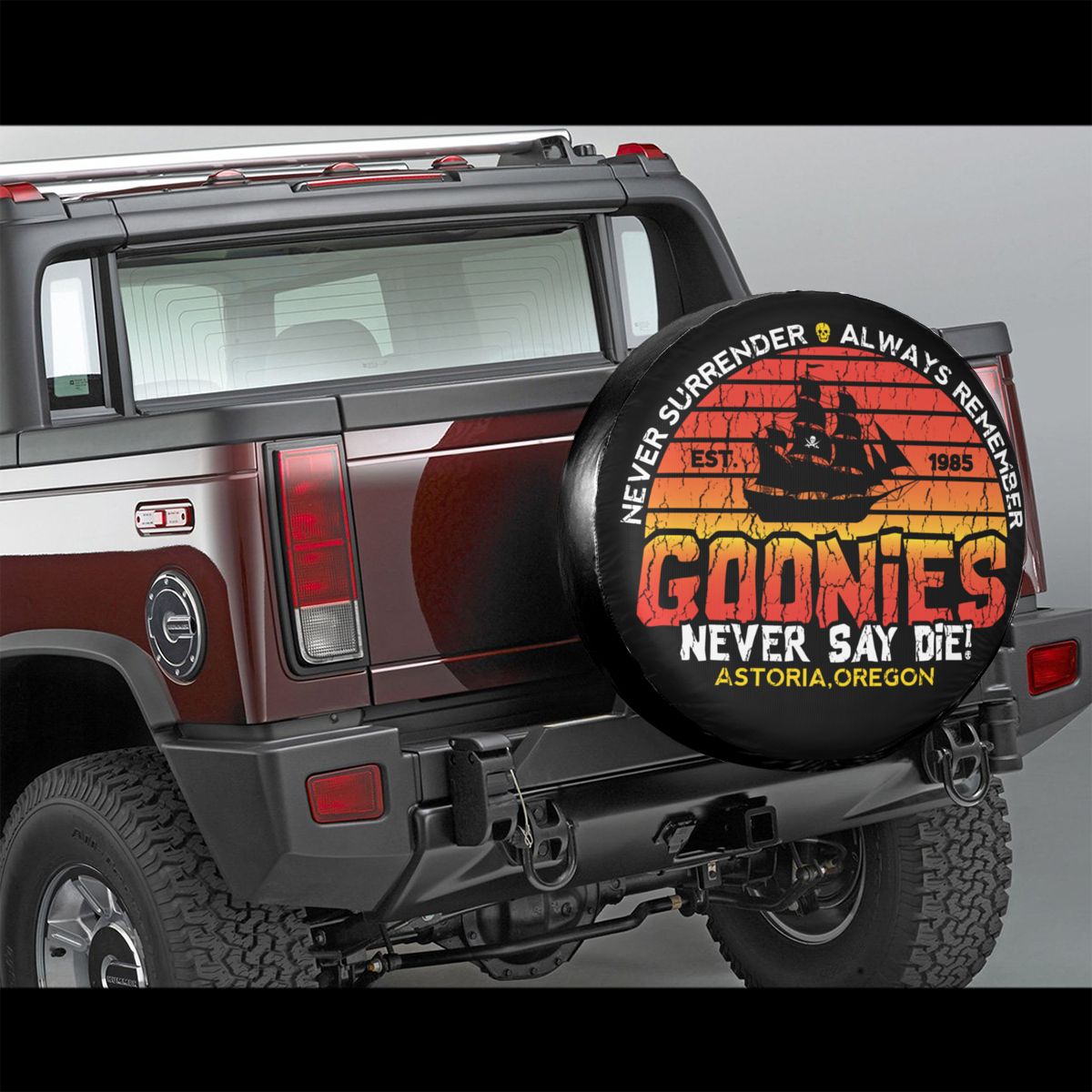 The Goonies Spare Tire Cover Bag Pouch for Suzuki Mitsubish Never Say Die Sloth Chunk Fratelli Skull Pirate Car Wheel Covers