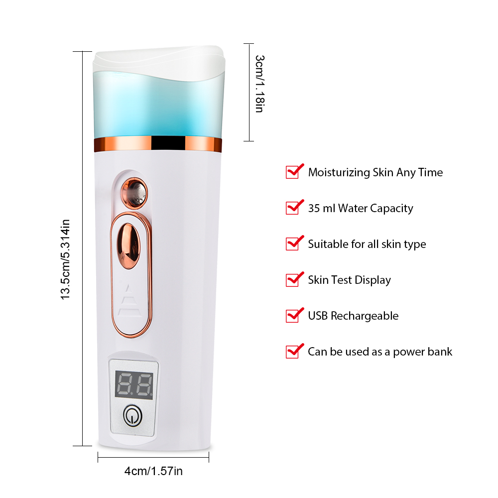 Nano Face Sprayer Steamer Mist Skin Care Moisturizer Rechargeable Humidifier Cleansing Portable Mister Facial Hydra er