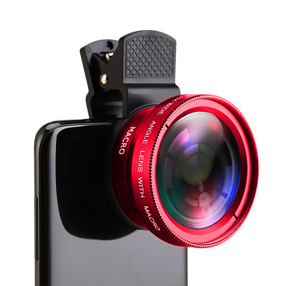 2 in 1 Lens Universal Clip Phone Lens Professional 37mm Mobile Phone Lens HD Lens Professional 0.45X 49UV