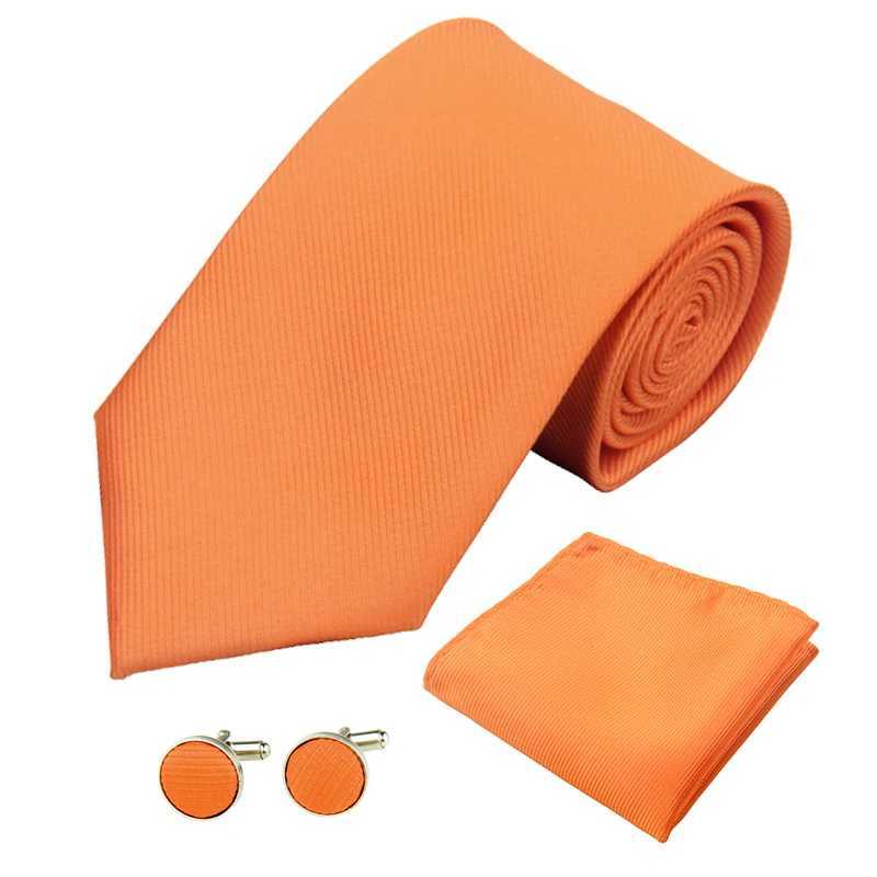 Fashion Tie Set for Men Women 8CM 3.15 Wedding Accories Silk Solid Striped Black Red Blue Gray Cufflinks Hanky Necktie SetsX241109