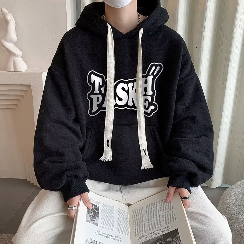 Designer American hoodie hooded autumn and winter new style men's loose oversized clothes teenage boys long sleeved jacket trendy