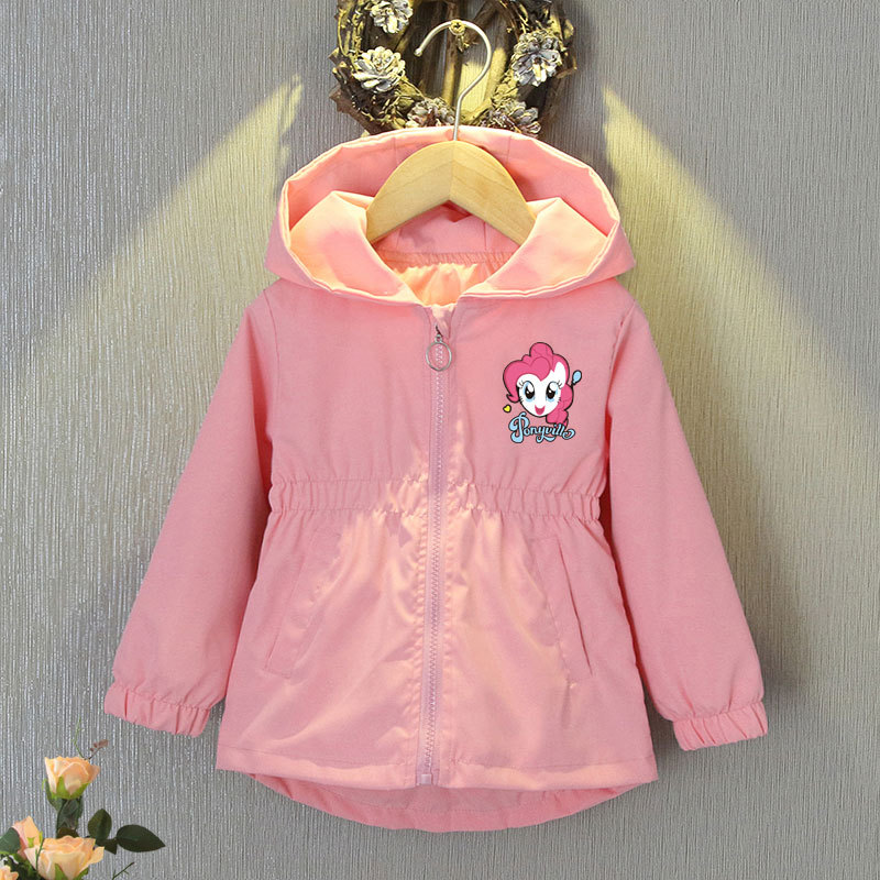 Designer Children's girls' waisted jacket, spring and autumn clothing, 2025 new blue top, windbreaker, free shipping