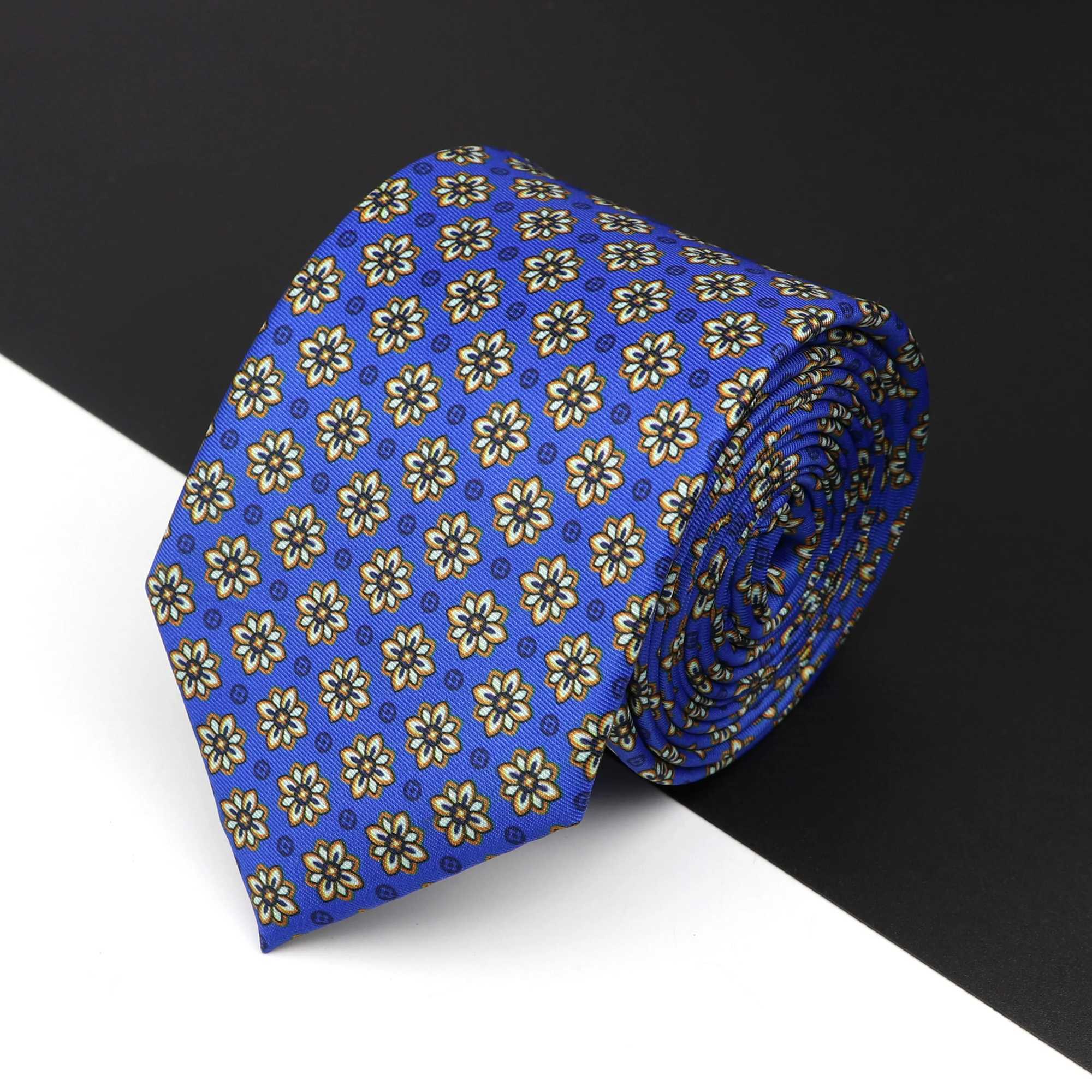 Super Soft Imitation Silk Polyester Necktie For Men Busin Meeting Gravatas Mens Formal 7cm Slim Fashion Paisley Printing TieX241109