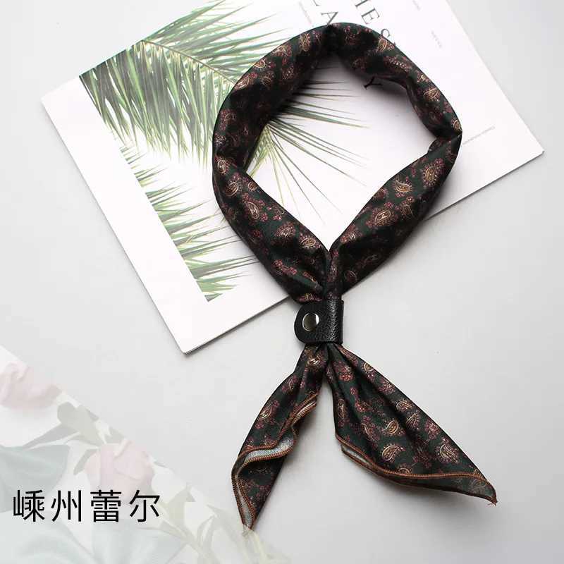 60*60cm Silk Mens Ladies Boys Girls Women Small Square Designer Scarf Men Luxury Accories Ascot Cravat Ties CravatX241109