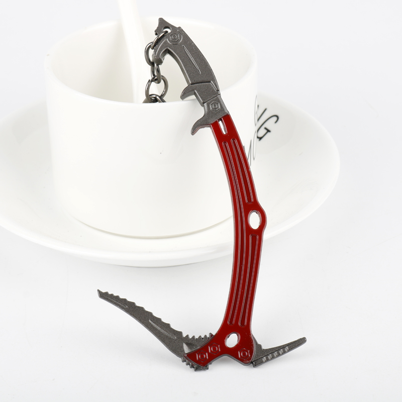 Keyring Keychain Jewelry Movie Game Laura Pick axe Cute Ice Axe Keychains Tomb Raider Red Pendant Keyrings For Women Men