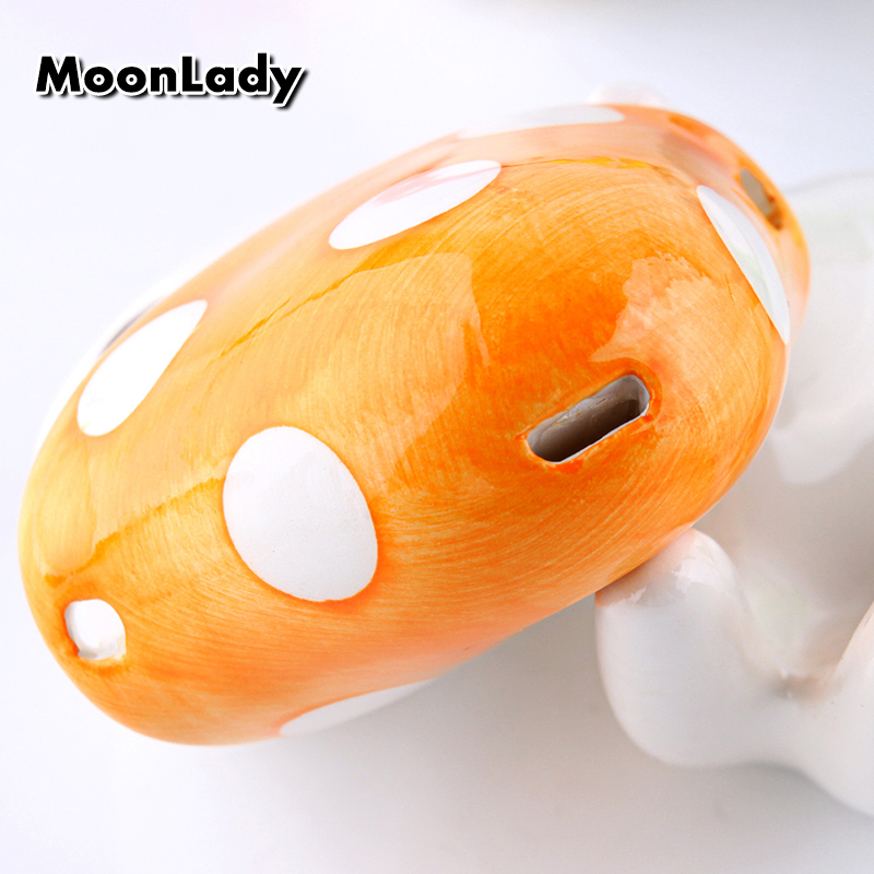 5 Colors Ocarina 6 Hole Small Mushroom Ocarina Alto C Tone Beginner Ocarina Tourist Souvenir Teaching Toys Ceramic Pendant