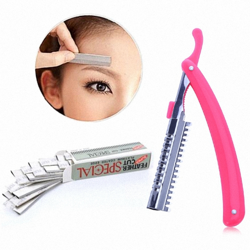 ef Pcs set New Eyebrow Brand Razor Trimmer Blade Facial Knife Hair Removers Shaper Tool Professional Make Up Tools s