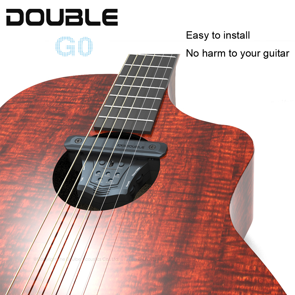 DOUBLE G0 Acoustic Guitar Pickup Chorus Delay Reverb Effects Piezo Soundhole Frequency Mic Magnetic Resonance Pickup