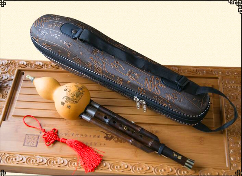 Black Bamboo Flute Hulusi Dual Tone Gourd Flauta C/Bb/G/F Key Calabash Hulusi Folk music instruments profesional flauta china