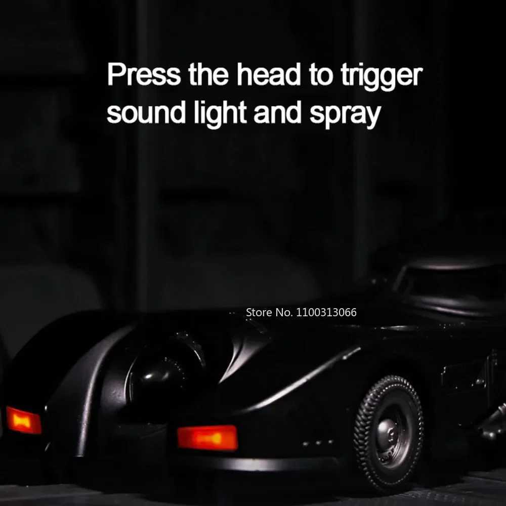 1/24 1989 Batmobile Alloy Car Model Simulation Metal Diecast Toys Vehicle Model with Light Sound Super Sport Car for Boys GiftsXJ241109