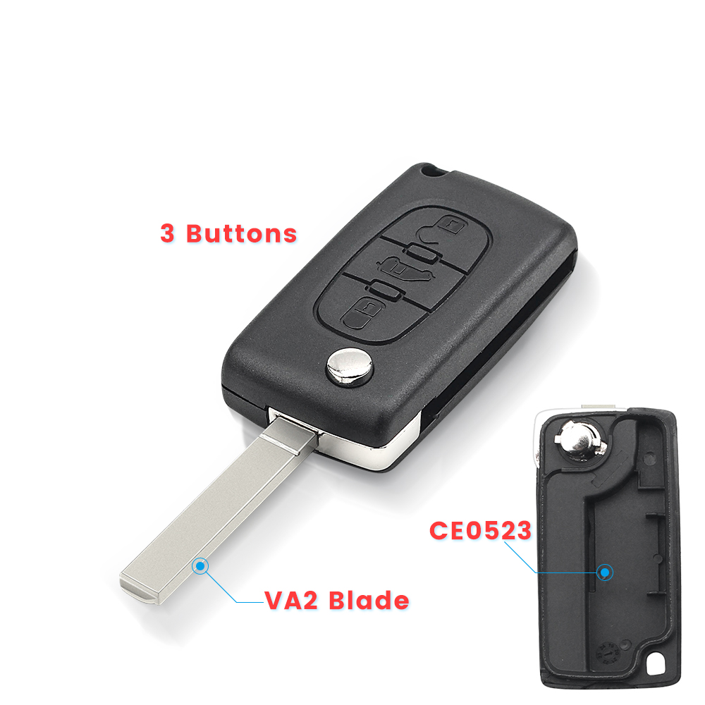 KEYYOU 1PCS Flip Remote Van Car Key For Peugeot Partner Expert Citroen Berlingo Dispatch (Van) Folding Ce0523 ce0536 HU83 VA2