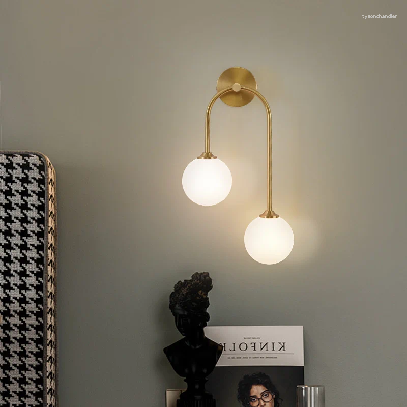 Lamps Wall Black Sconce Modern Style Glass Sconces Led Hexagonal Lamp Bedroom Decor Antique Wooden Pulley s