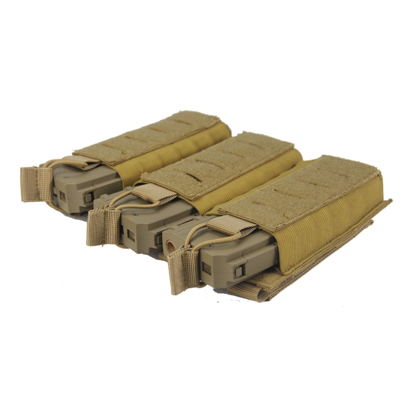 Molle Pouch Tactical Magazine Bag Elastic Open-Top Triple Mag Pouch Holder Carrier For M4 M14 M16 AK AR