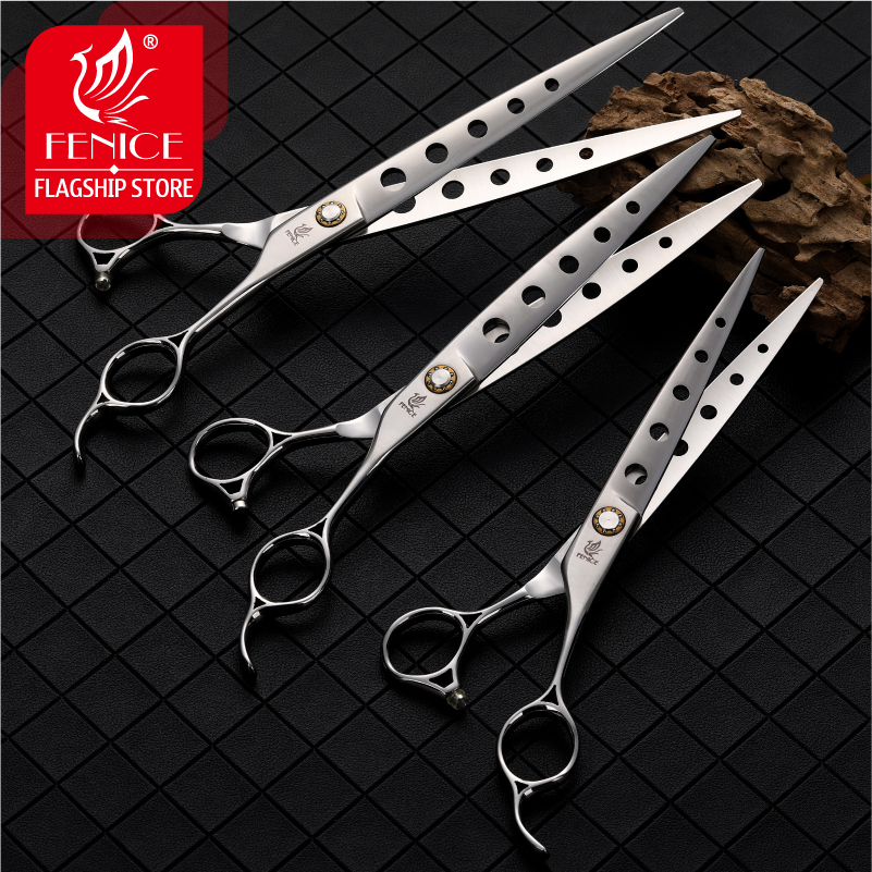 Fenice 7/7.5/8 Inch Jp440c Pet Dogs Gromming Scissors Straight Shears Sharp Edge Animals Cat Hair Cutting Barber Tools