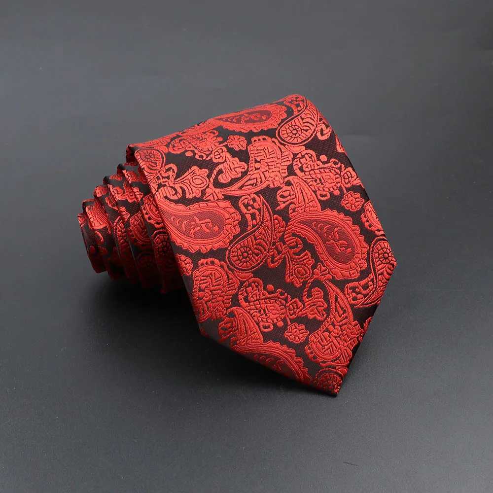 Mens Fashion Tie 8cm Blue Necktie Classic Plaid Striped Neck Tie Paisley Floral Neckties Daily Wear Cravat Wedding Party GiftX241109