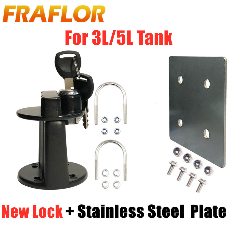 Updated Lock Clamp With Key For 3L 5L Fuel Oil Tank Mount Bracket Lock New Fastener Petrol Can Jerry Cans Holder for Motorcycle