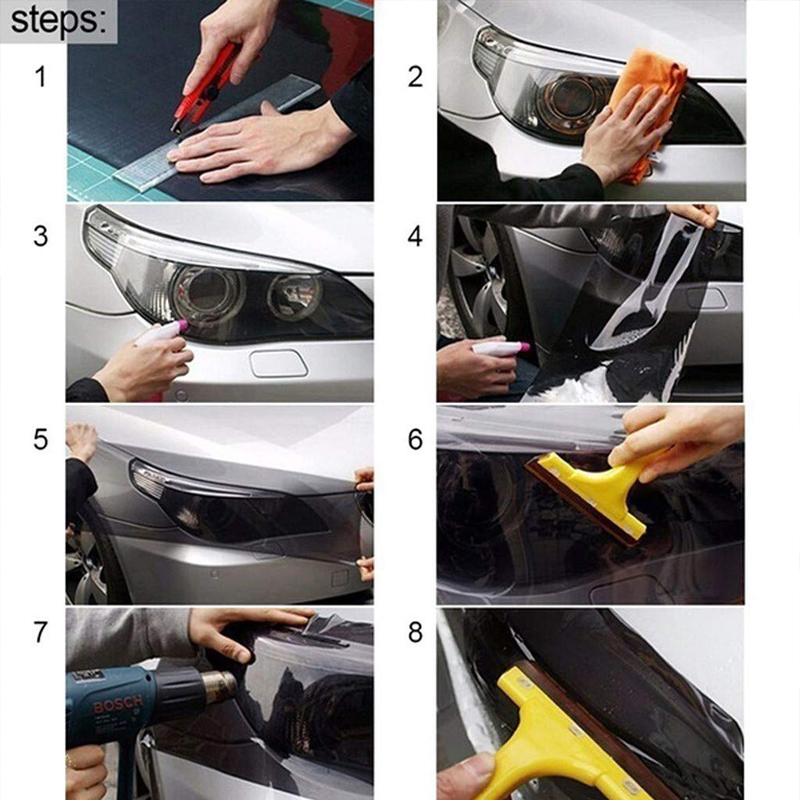 2M Car Light Sticker Headlight Tail Light Tint Vinyl Film For Polo Passat CC Golf 5 6 7 MK4 MK5 MK6 Bora Beetle