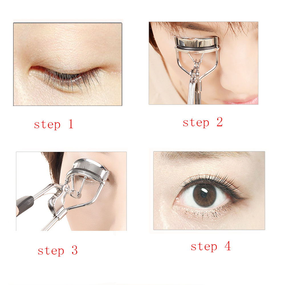 Mental Curler Makeup Professional Eyelash Eyelashes Tweezers Clip Tools Lash with Silicone Replacement Pads es