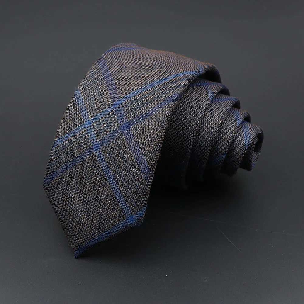 Mens Ties Classic Jacquard Striped Plaid Necktie 6cm Skinny Neckties Polyester Narrow Collar Suit Shirt Tie Accories GiftX241109