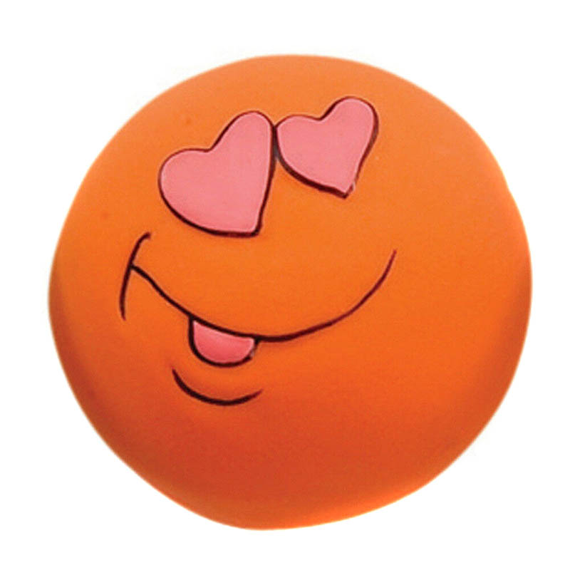 Rubber Dog Toys Pet Play Squeaky Ball Chewing Toy with Face Fetch Bright Balls Dog Supplies Puppy Pet Dog Training toys