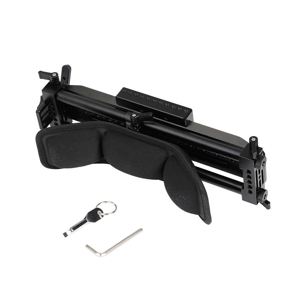 Kayulin ARRI 12" Dovetail Bridge Sled Plate & Quick Release Baseplate & 15mm Rail Rod Support System & Shoulder Pad For DSLR Rig