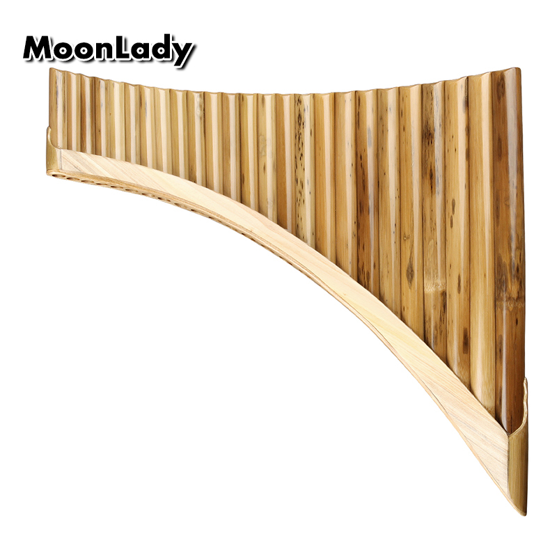 C Key Panpipe Romanian Style Folk Spottes Bamboo Made 25 Tubes Pan Flute Handmade Woodwind Instrument