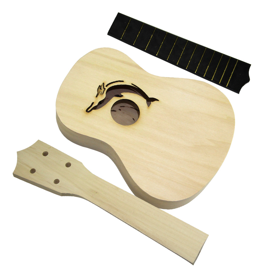 21 Inch Simple and Fun DIY Ukulele DIY Kit Tool Hawaii Guitar Handwork Support Painting Children's Toy Assembly for Amateur