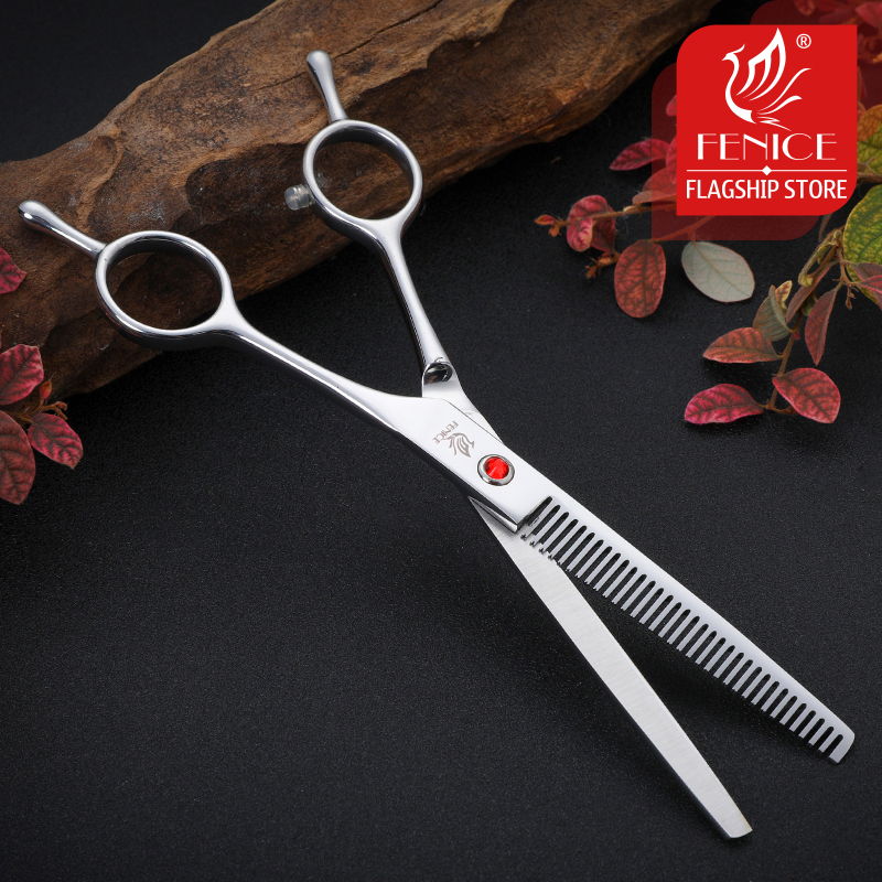 Fenice Dog Scissors 6.5 inch pet dog grooming scissors pet thinning trimming scissors shears for dogs 25-30% rate
