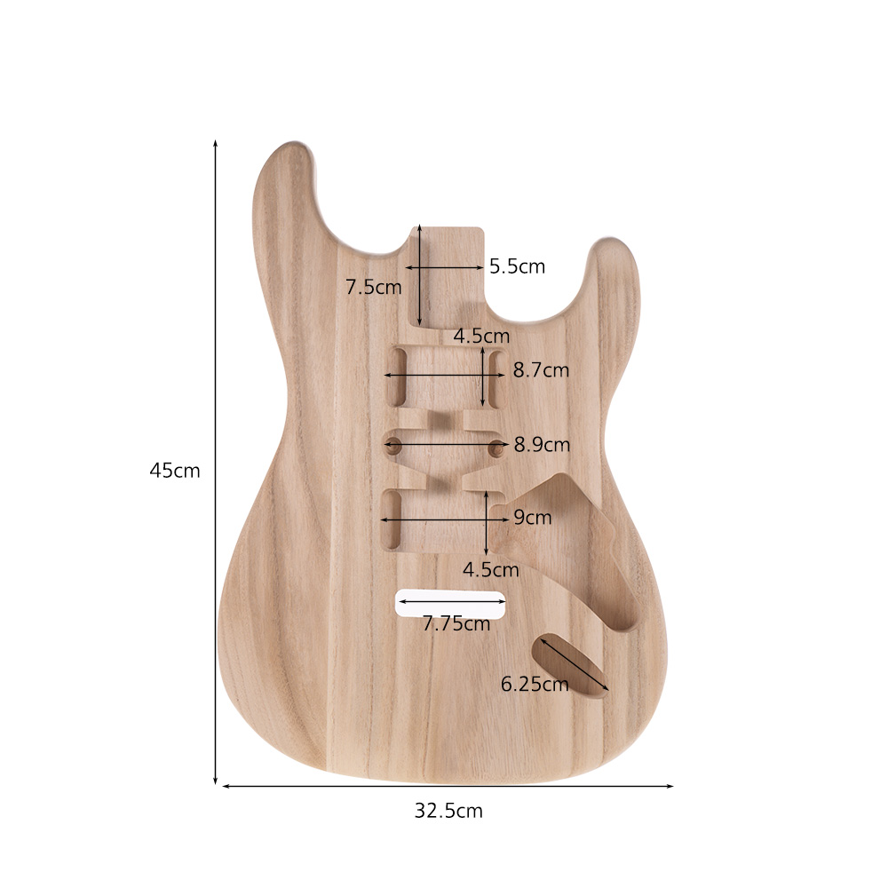 Muslady ST01-TM Unfinished Handcrafted Guitar Body Candlenut Wood Electric Guitar Body Guitar Barrel Replacement Parts
