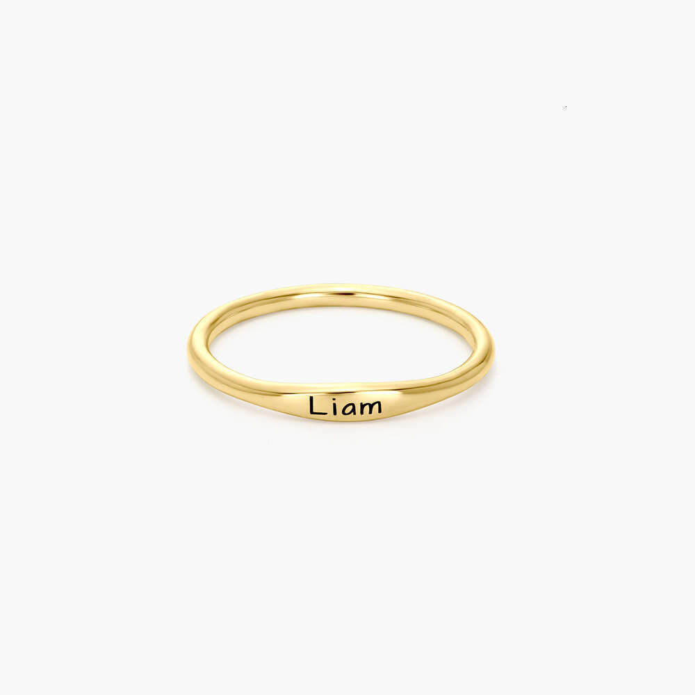 Personalized Stainless Customize Steel Gwen Thin Name Ring Engraved Anniversary Valentine's Day Gifts For Girl and Women