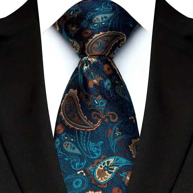 Luxury 8CM Mens Necktie Floral Paisley Ties For Man Groom Jacquard Woven Neck Tie Accories For Busin Wedding PartyX241111