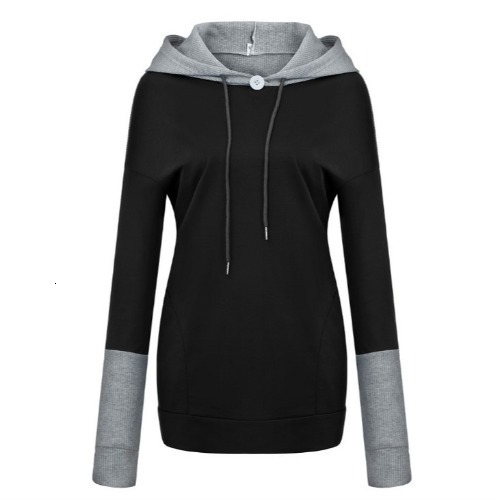 Designer's autumn winter new casual versatile two-color splicing pullover, fashionable and personalized hoodie for women