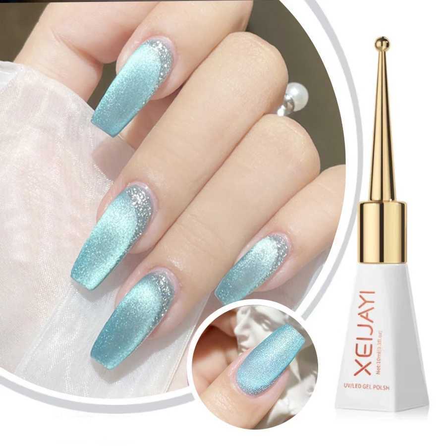 Nail Gel XEIJAYI magnetic gel purple reflection flash cats eye gel polishing semi permanent nail polish UV Venalisa for ergonomics Q241109