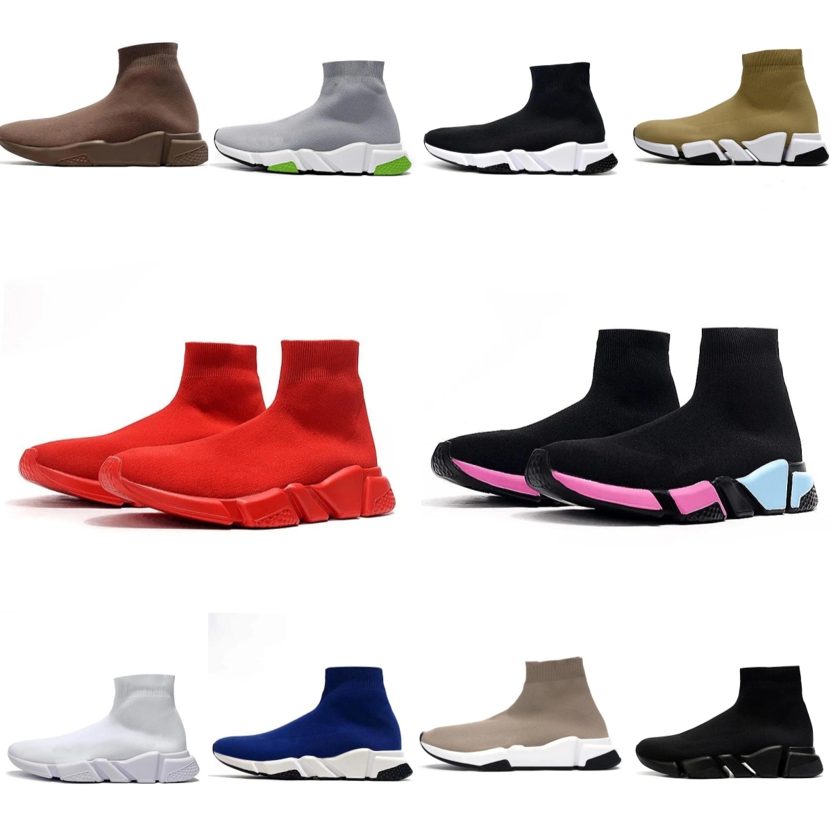 Designer socks Casual shoes Platform mens women shiny knit speed 2.0 1.0 trainer runner sneaker sock shoe master embossed Sneakers speeds booties paris Size 36-45