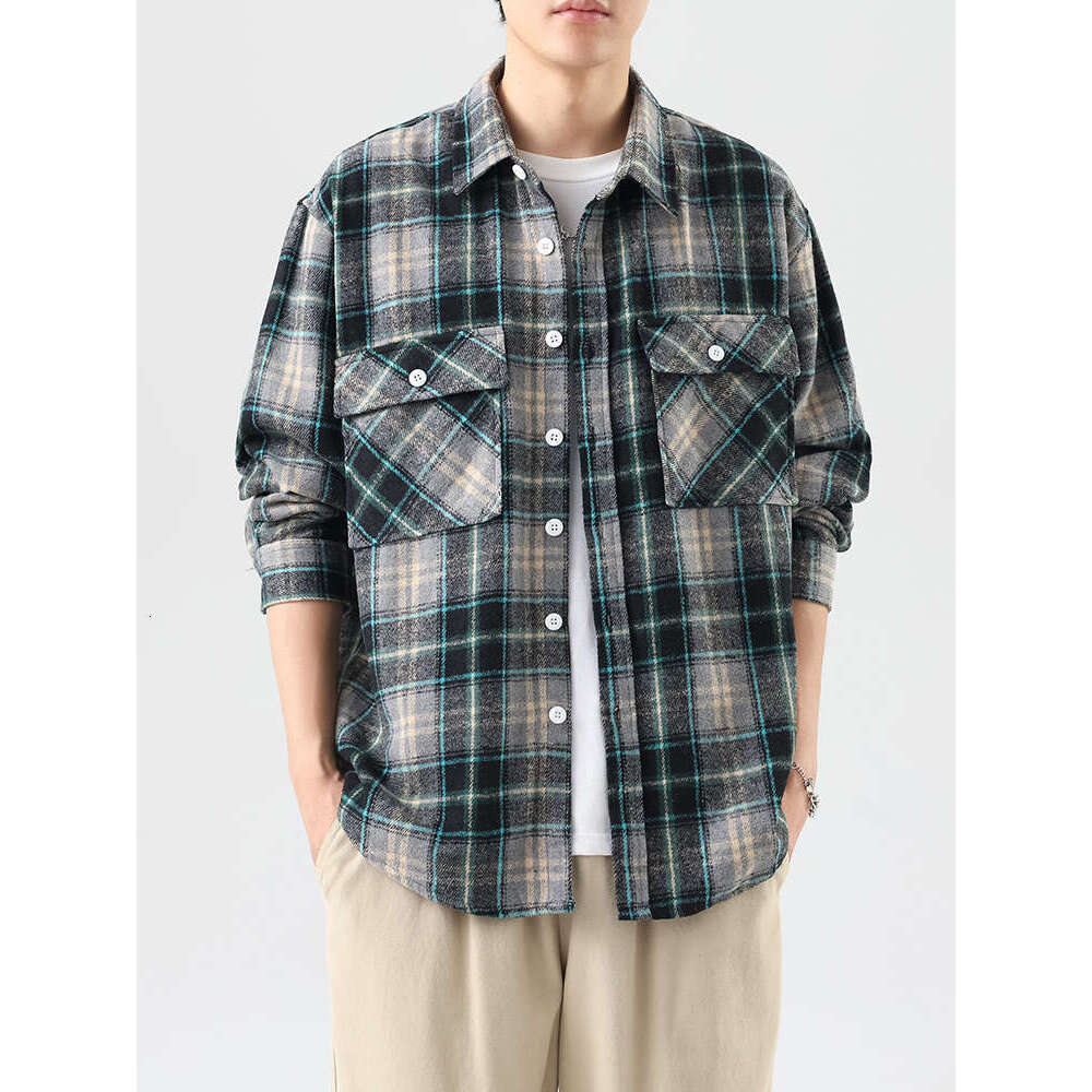 Oversized 8Xl 7Xl Plaid Shirt Men Winter Thick Vintage Flannel Long Sleeve Plus Size 6Xl Loose Men's Casual Soft Dress Shirts