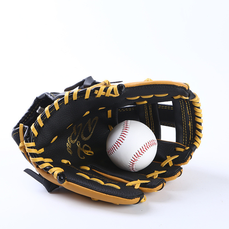Genuine Leather Baseball Gloves for Men School Match Adults Youth Train Brown Baseball Glove Mitt Sports Equipment 11.5 "/12.5"