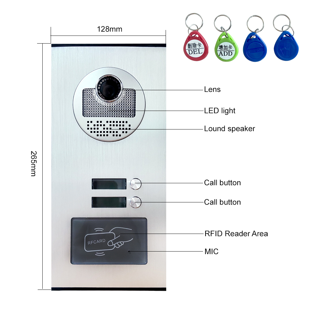 7" Video Doorbell Intercoms For Apartment Door Bell RFID Card Intercom With Camera Monitor System Doorphone Intercom With Camera