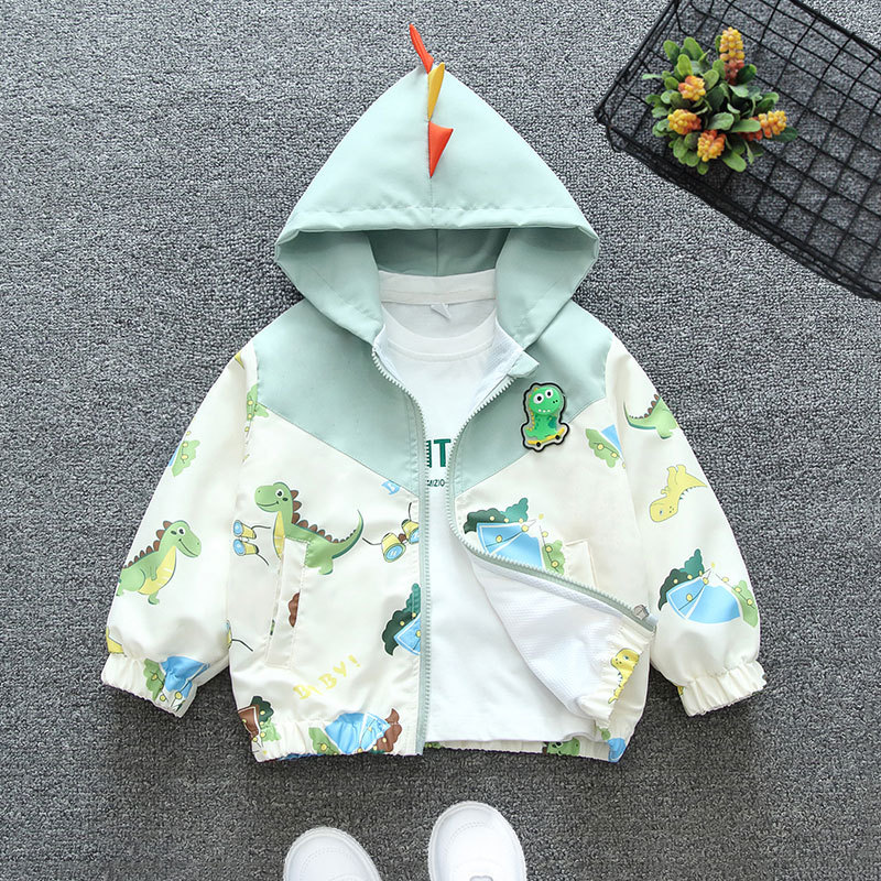 Designer Clothing New Collection Children's Coat Spring and Autumn Hoodie Cartoon Crocodile Green Top Free Shipping