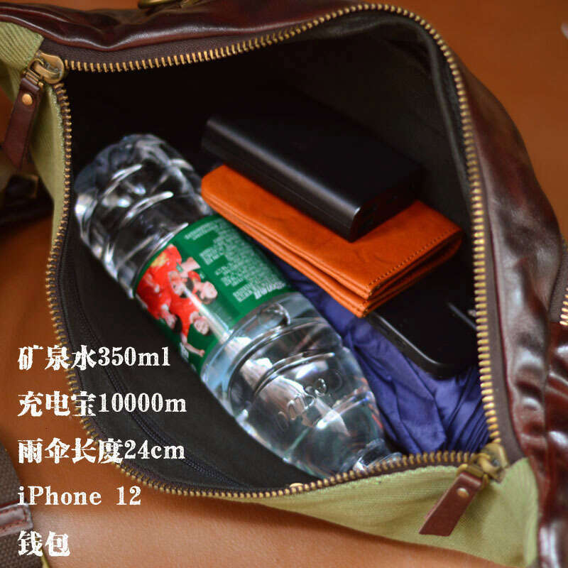 Casual Vintage Pleated Old Fashion Leather Men's Large Breast Plant Tanned Leather Crossbody Bag Head Layer Cowhid