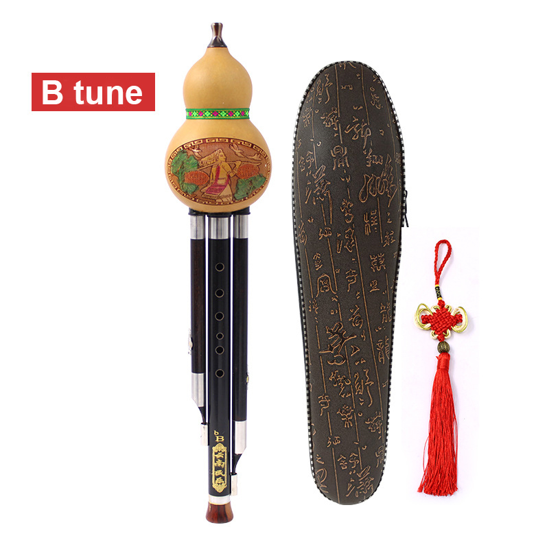 Hulusi 3-tone C-tune Flute Woodwind Instrument B-tune Hulusi Traditional Chinese Musical Instrument With Special Box