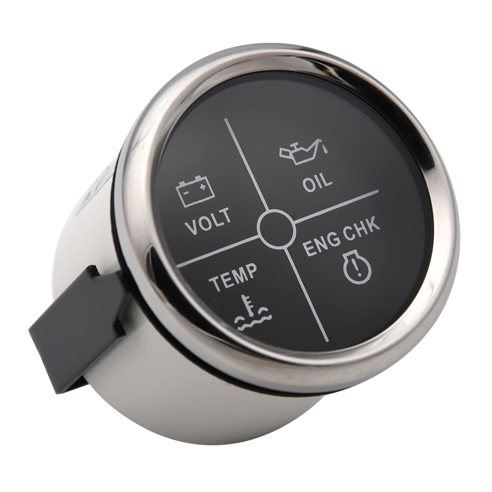52mm Digital Car Voltmeter Alarm Gauge Meter Oil Pressure Water Temperature Engine Alarm 4LED With Red Backlight 12V/24V