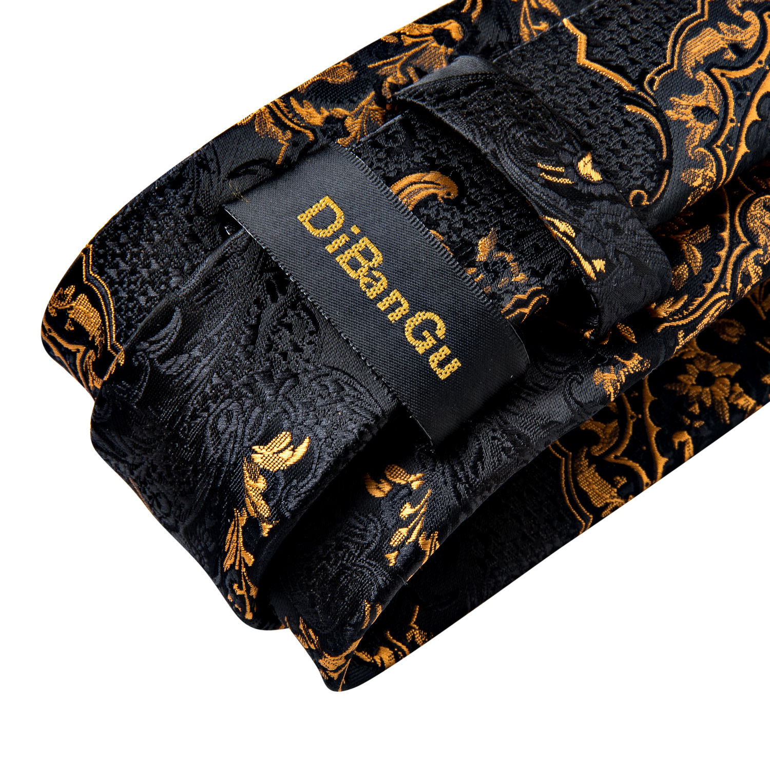 Luxury 3 Pack Men's Tie Set Red Blue Black Paisley 100% Silk Tie Handkerchief Cufflinks Tie Clip Box Set Gift For Men DiBanGu
