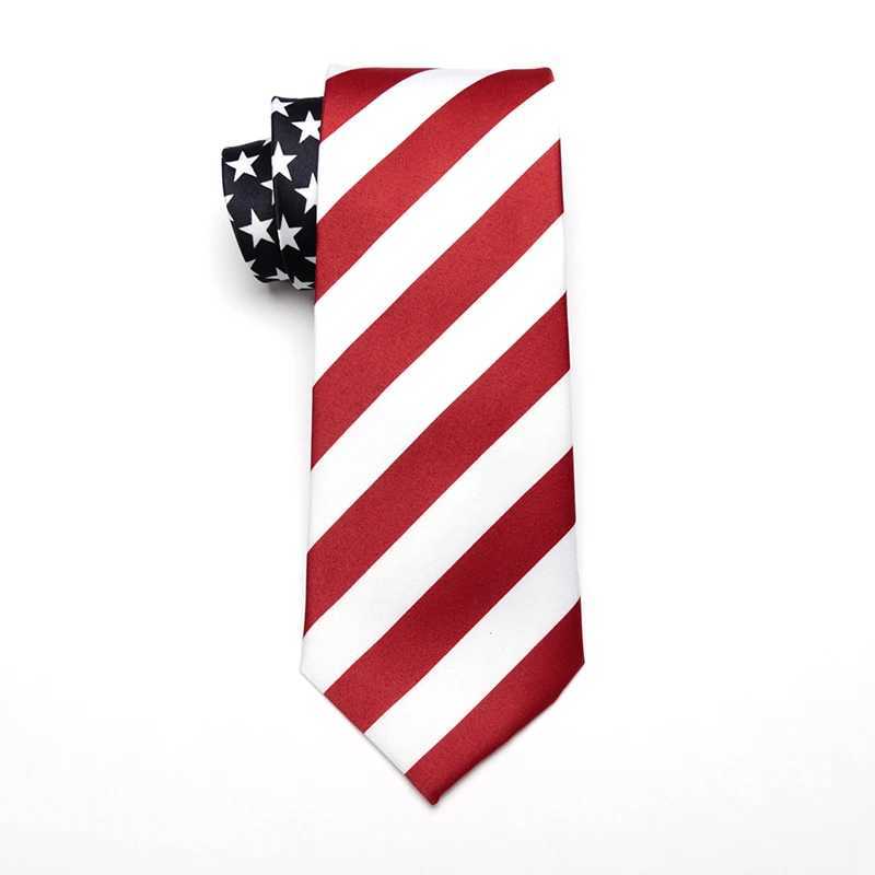 Fashion Classic Artificial Silk Star Striped American Flag Mens Necktie for Man Wedding Performance Tie for Busin Party TiesX241111