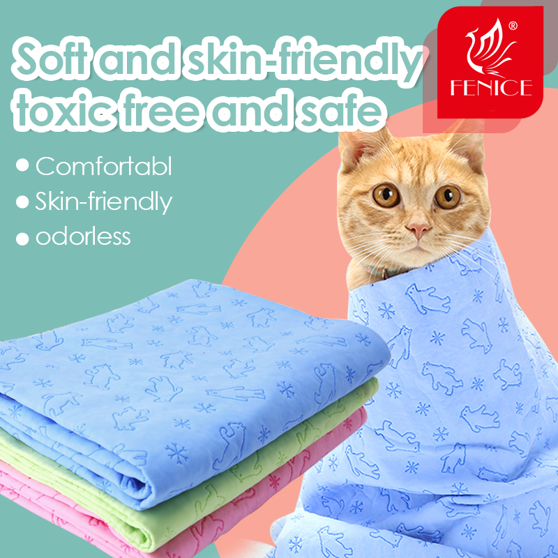 Fenice Pet Bath Towel Soft Lint-free Dogs Cats Bath Towels Absorbent And Quick-drying Large Thick Towel