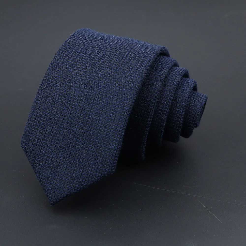 Original High Quality Solid Cotton Handmade Wool Ties Men Necktie Striped Narrow Collar Slim Cashmere Casual Tie AccoriesX241111