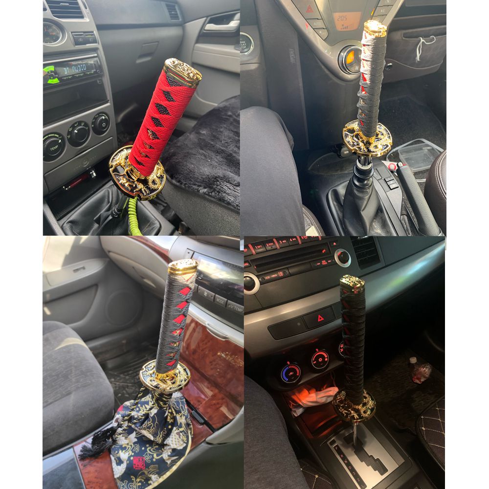 26cm Universal new Katana Samurai Sword Gear Shift Knob Warrior Series Manual Stick 2025 Shift Knob with 4 Adapters Fits Most Vehicles