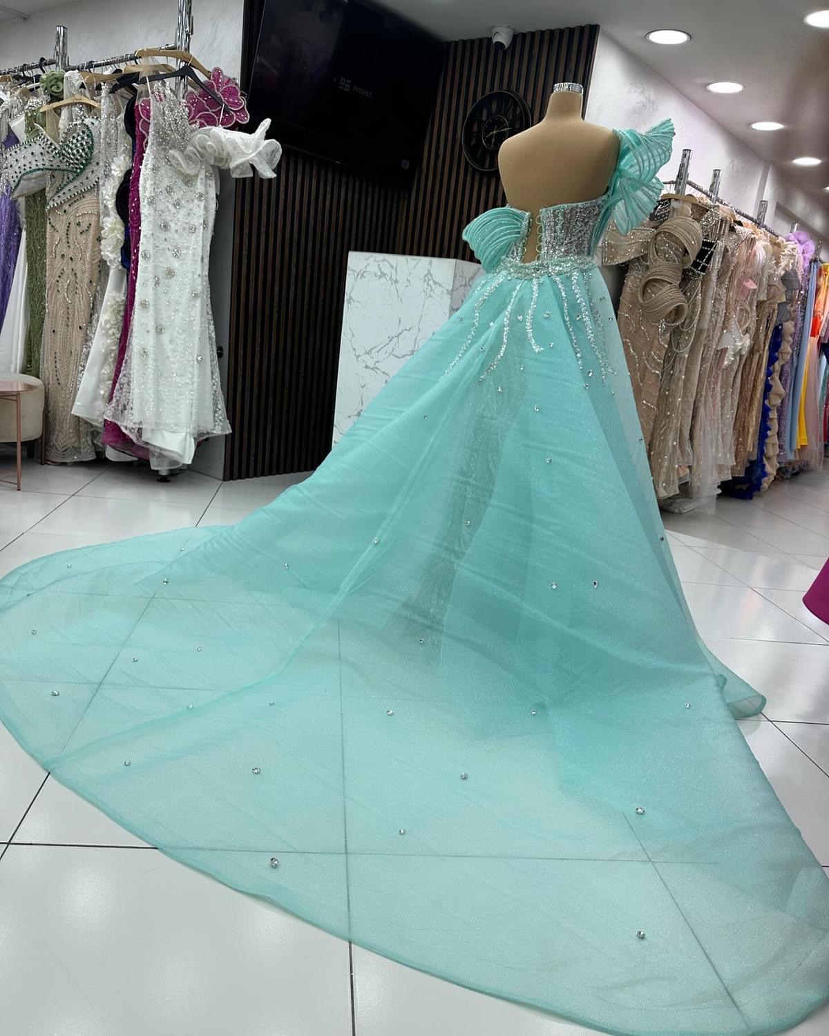 2024 Plus Size Sage Mermaid Prom Dresses For Special Occasions Sequined Rhinestones Luxurious Evening Party Birthday Gowns Dress For Women Vestidos de