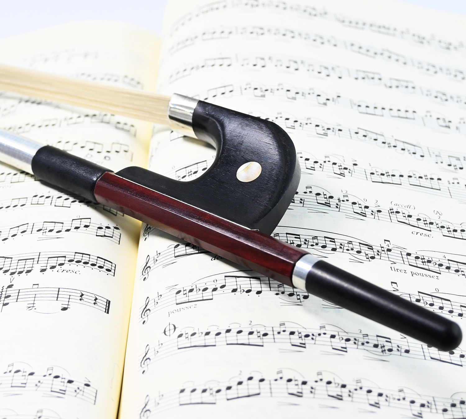 VingoBow 4 Szies German Model Upright Bass Bow Brazilwood Ebony Frog Nickel Silver Part Natural Horsehair 300BG Warm Tone