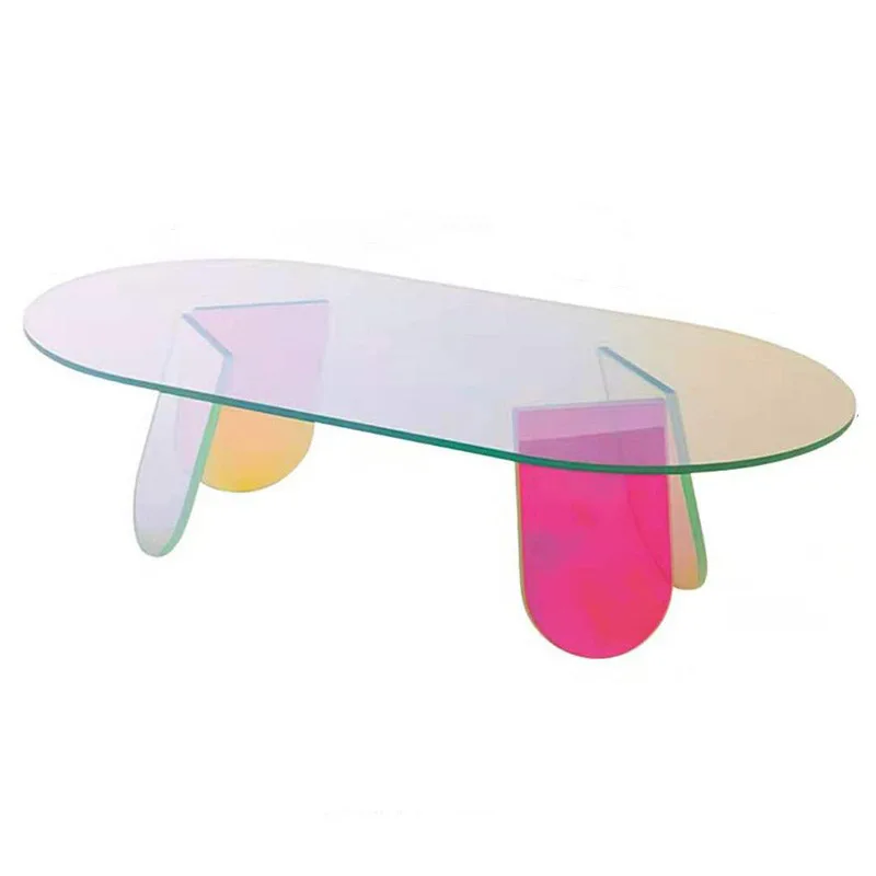 Acrylic Minimalist Coffee Table Modern Oval Coffee Tables Designer Nordic Style Multifunctional House Furniture Living Room